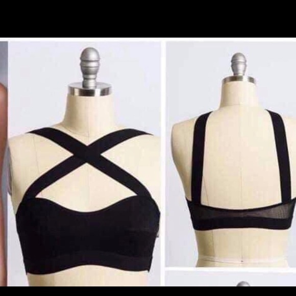 💖NEW! Black Criss Cross Bralette (BLACK) - Picture 5 of 6